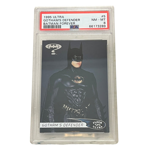 Vintage 1995 Fleer Ultra Batman Forever Movie "Gothams Defender" Trading Card PSA 8