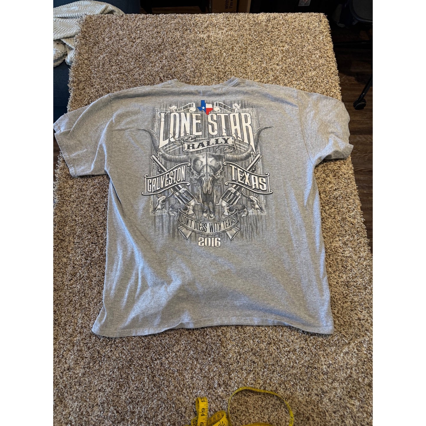2016 Lone Star Rally Galveston Texas Graphic T-Shirt Men's XL Grey