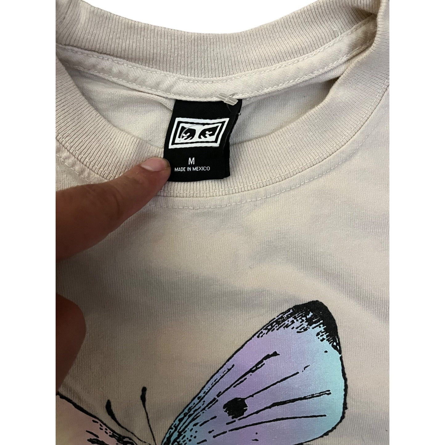 OBEY Short Sleeve Graphic T-Shirt Size M Beige