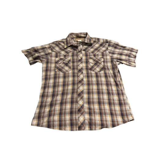 Wrangler Western Pearl Snap Button Down Plaid Shirt – Size L