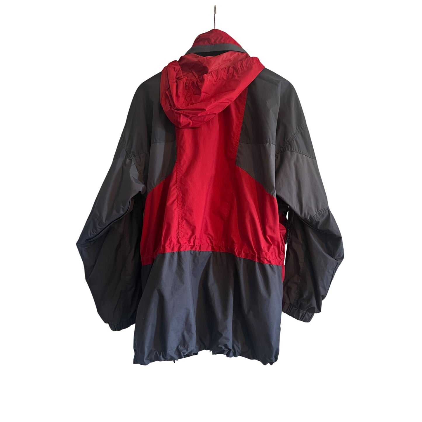 Skor Womens Jacket Nylon Hiking Windbreaker Red Black Jacket 90's Y2K Size XL