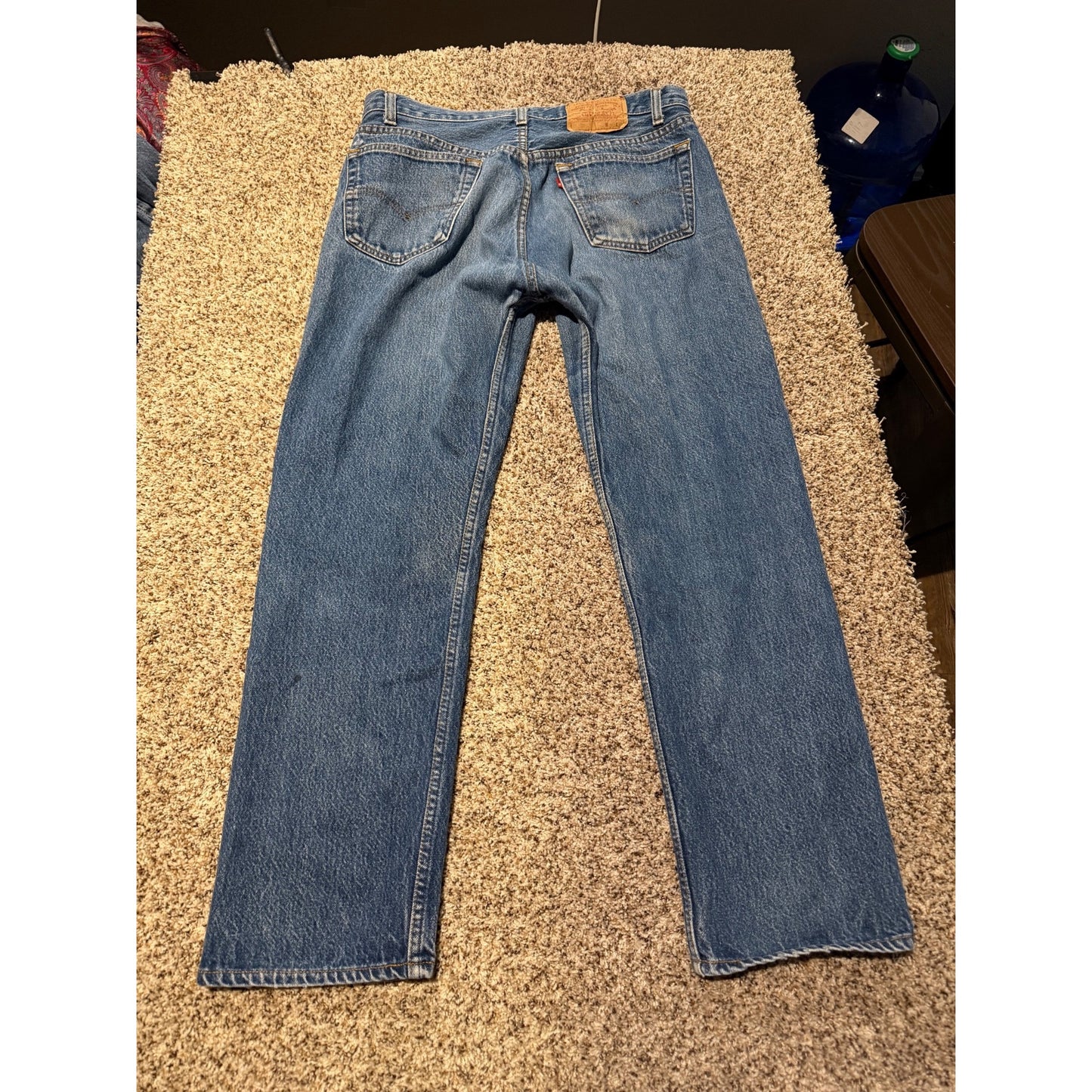 Vintage Levi's 501 Jeans Men's 35x32 Button Fly Blue Denim Two Horse Patch USA Style