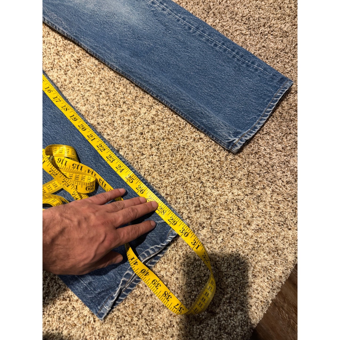 Vintage Levi's 501 Jeans Men's 35x32 Button Fly Blue Denim Two Horse Patch USA Style