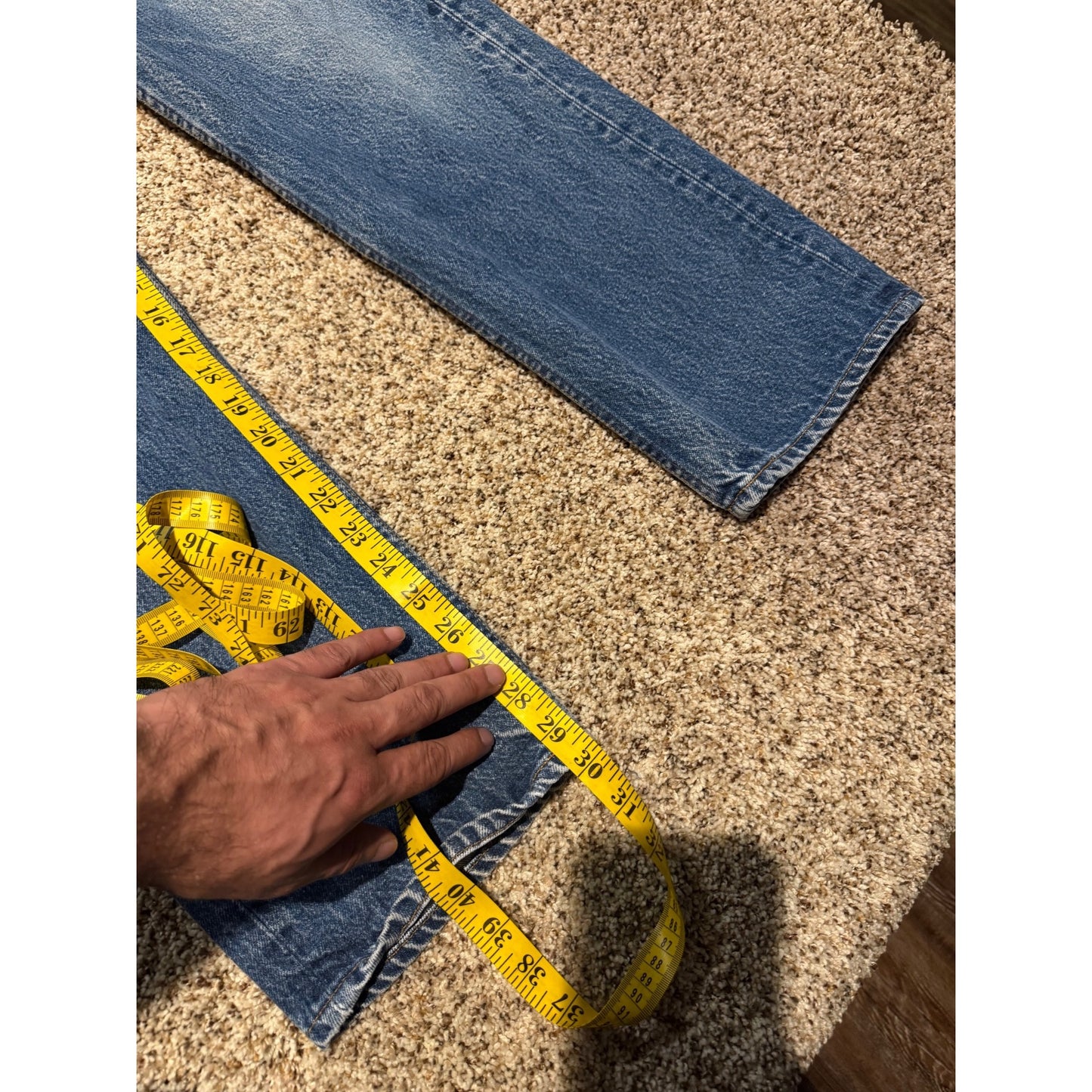Vintage Levi's 501 Jeans Men's 35x32 Button Fly Blue Denim Two Horse Patch USA Style