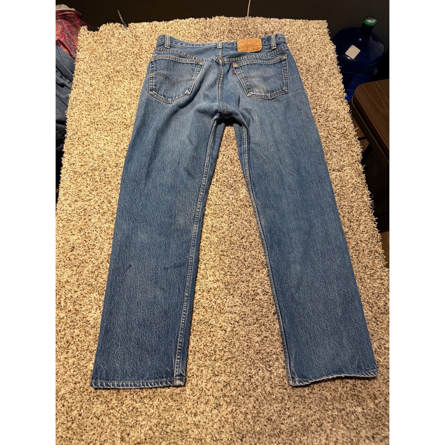 Vintage Levi's 501 Jeans Men's 35x32 Button Fly Blue Denim Two Horse Patch USA Style
