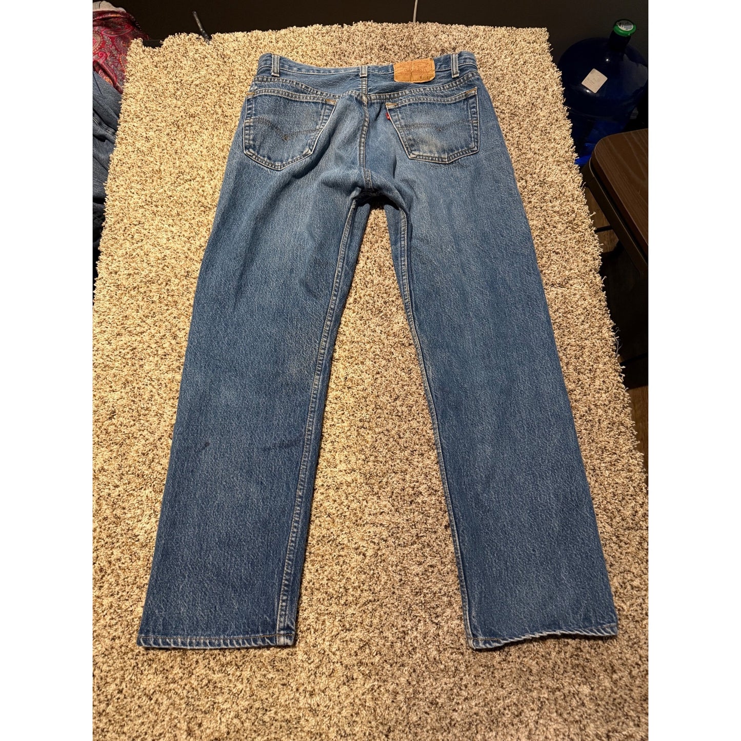 Vintage Levi's 501 Jeans Men's 35x32 Button Fly Blue Denim Two Horse Patch USA Style