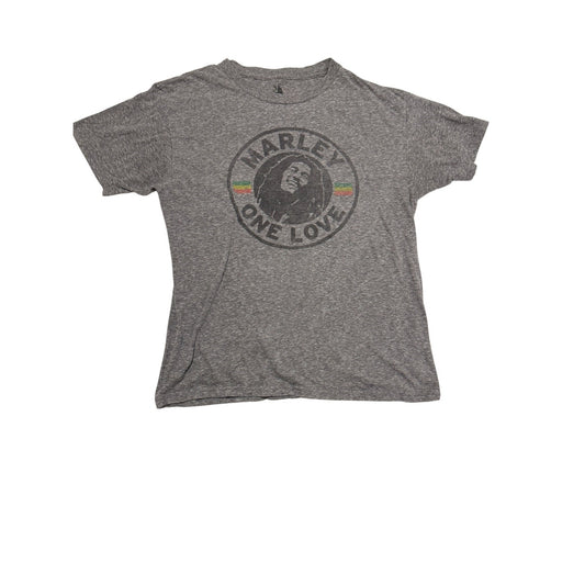Zion One Love Bob Marley Men’s Gray Graphic Short Sleeve T-Shirt Size M