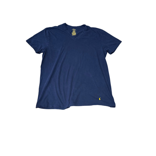 Polo Ralph Lauren Men's Size XL Navy V-Neck T-Shirt Yellow Pony Logo
