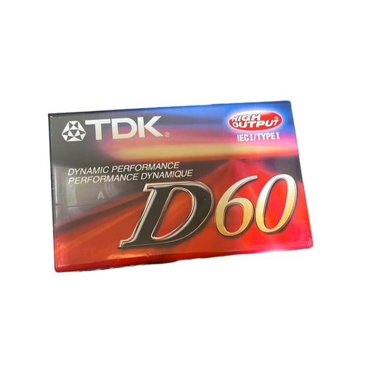 NWB TDK D60 High Output Cassette Tape Sealed Set of 5 Vintage Blank Audio