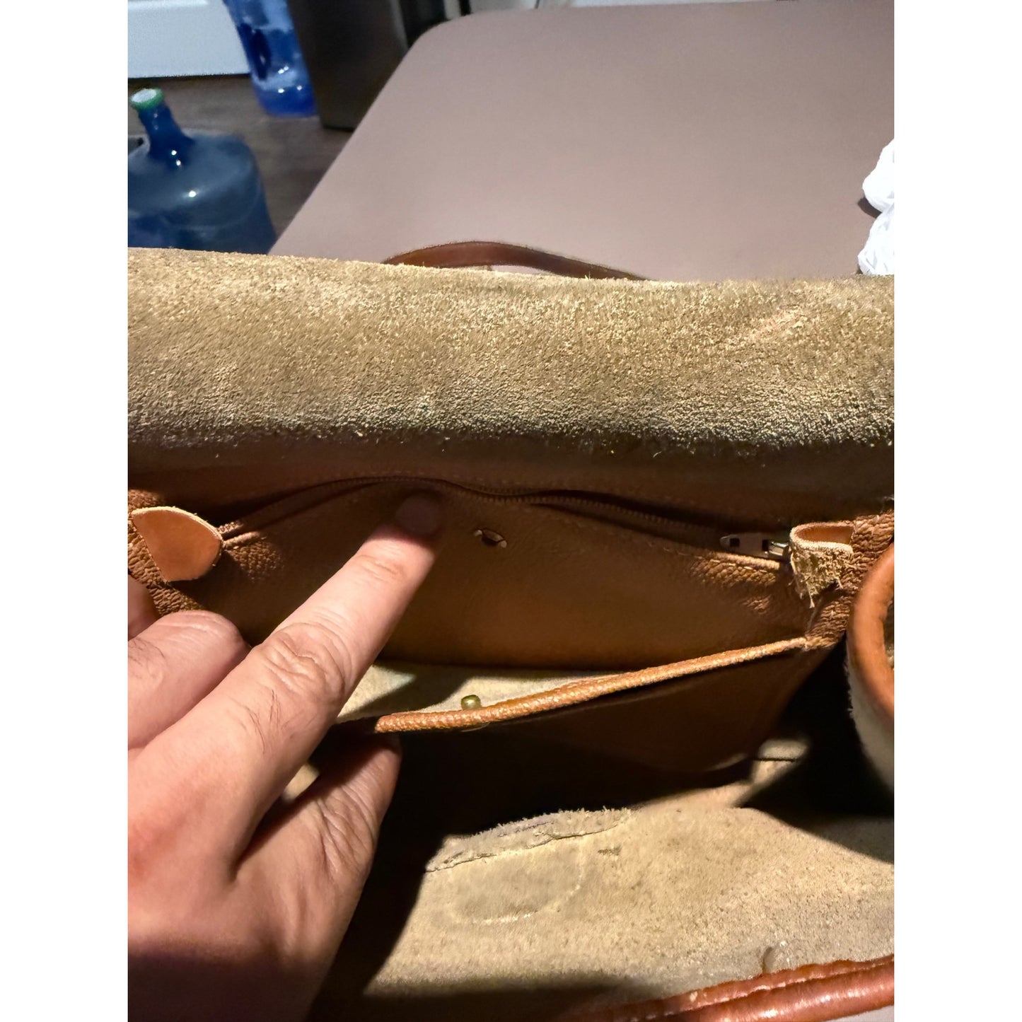Vintage Dooney & Bourke Essex All-Weather Leather Crossbody Bag Taupe Tan
