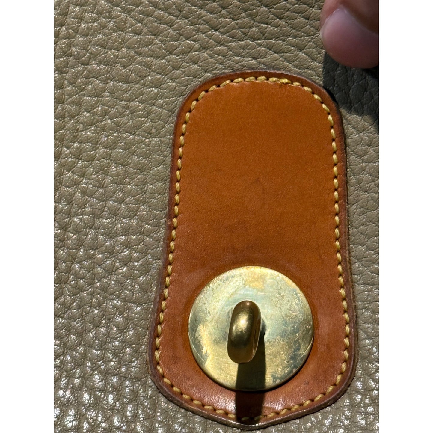 Vintage Dooney & Bourke Essex All-Weather Leather Crossbody Bag Taupe Tan