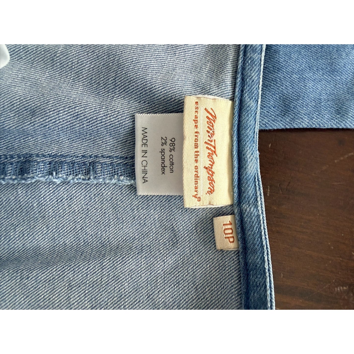 Marc Thompson Women's Jeans 10P Petite Light Wash Wide Leg Flare Stretch