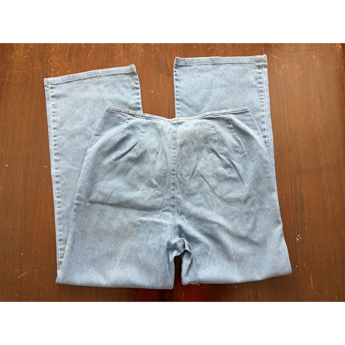 Marc Thompson Women's Jeans 10P Petite Light Wash Wide Leg Flare Stretch