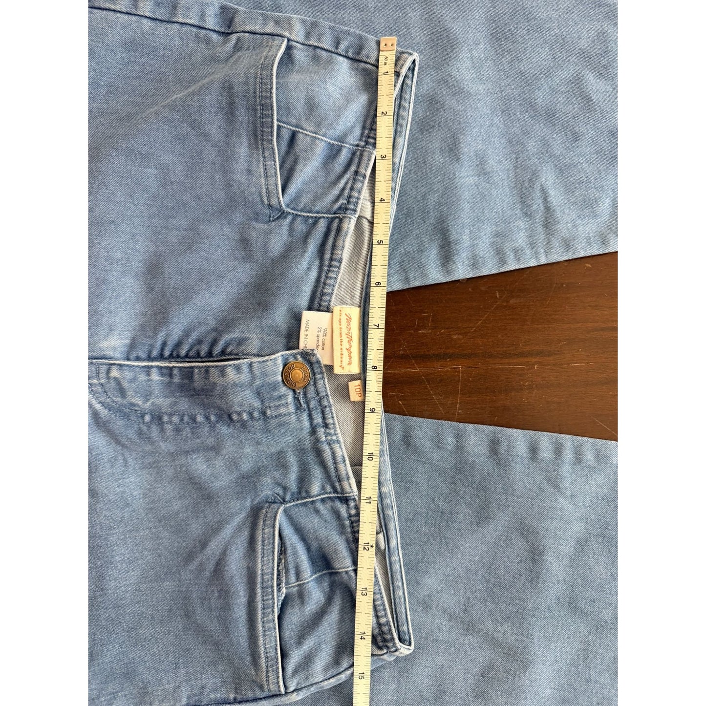 Marc Thompson Women's Jeans 10P Petite Light Wash Wide Leg Flare Stretch