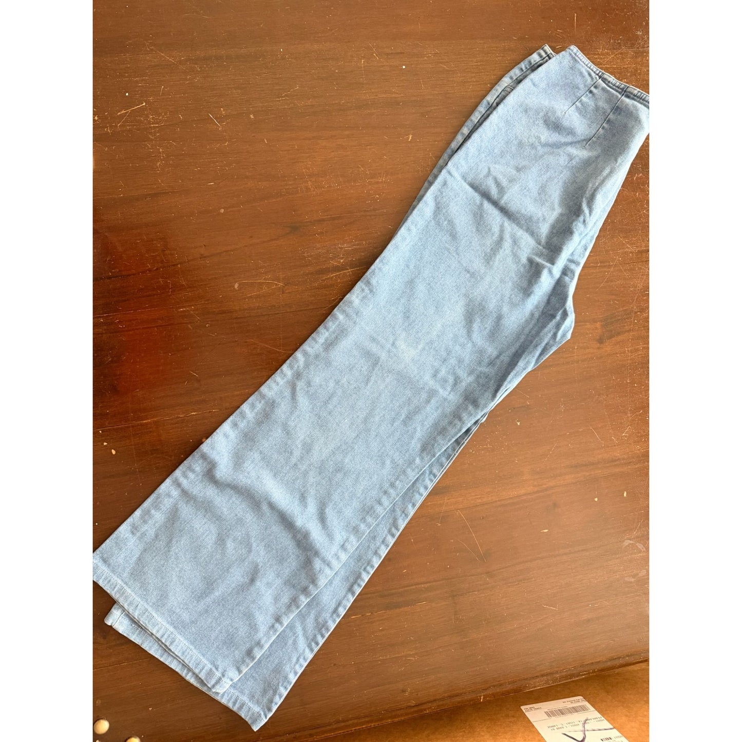 Marc Thompson Women's Jeans 10P Petite Light Wash Wide Leg Flare Stretch