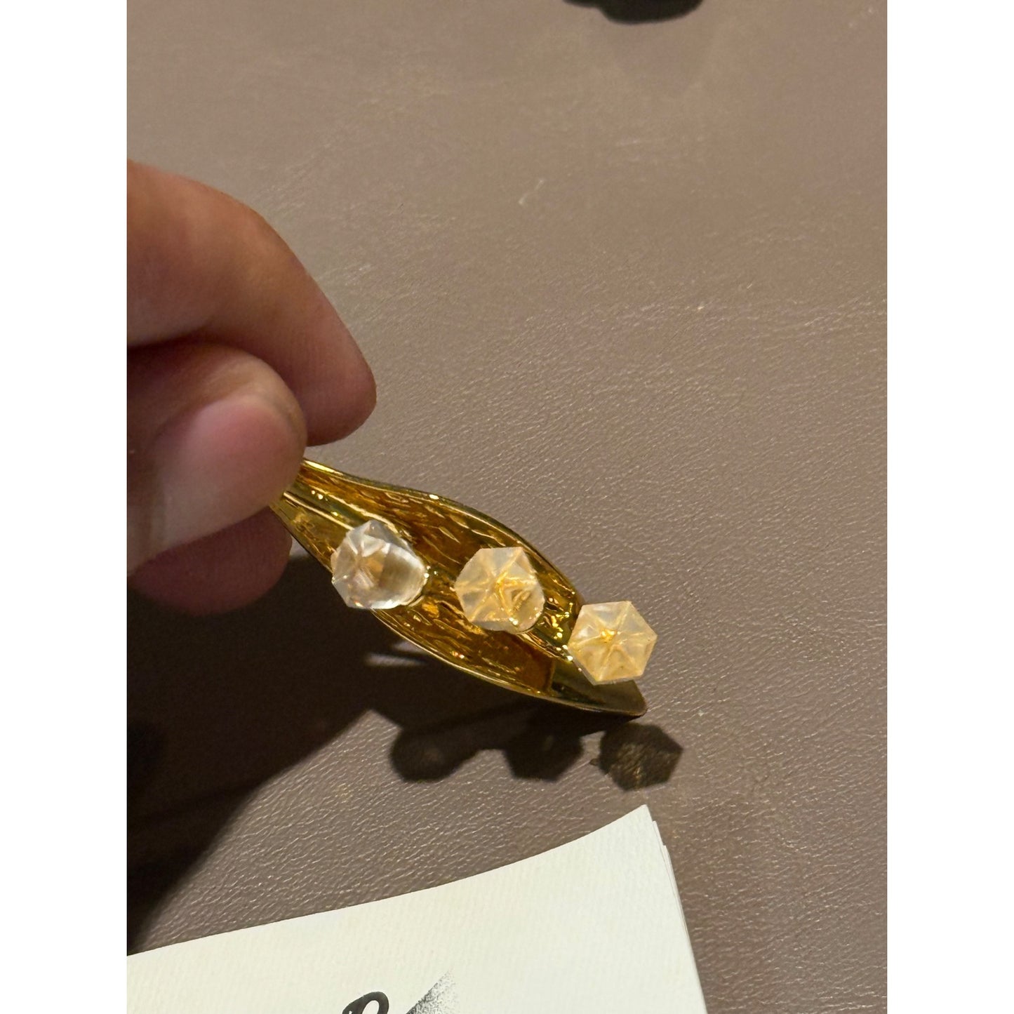 Swarovski Crystal Memories Lily of the Valley Brooch Pin Gold Plated Boxed