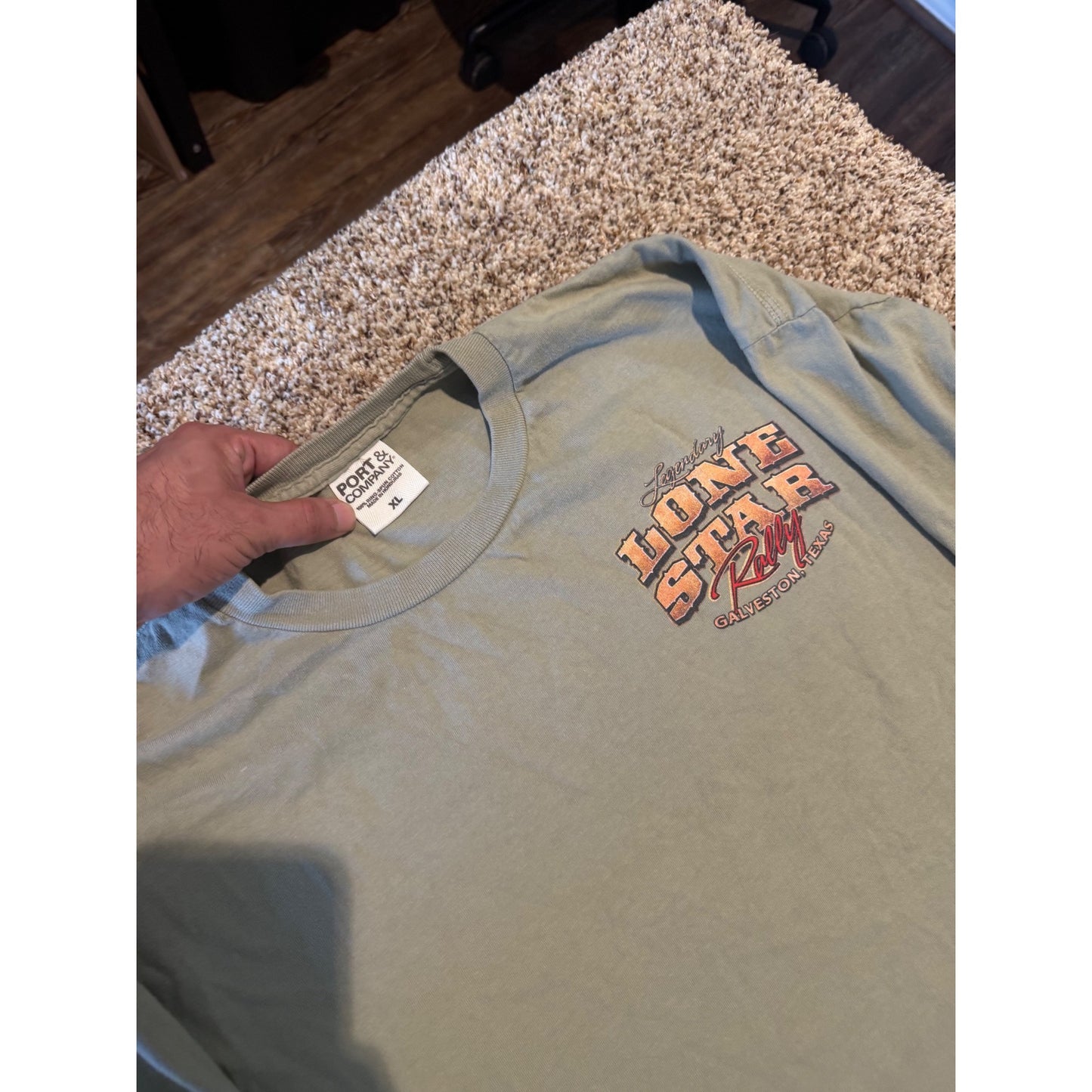 Vintage 2016 Lone Star Rally Galveston Texas Graphic T-Shirt Men's XL Grey