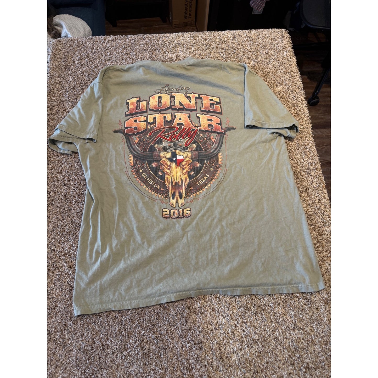 Vintage 2016 Lone Star Rally Galveston Texas Graphic T-Shirt Men's XL Grey