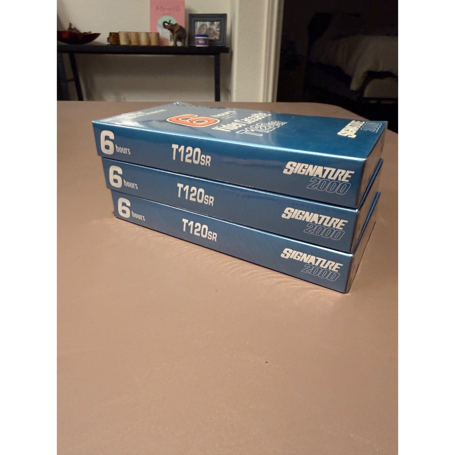 Set of 3 Signature 2000 T-120SR Blank VHS Video Cassettes 6 Hour Tapes