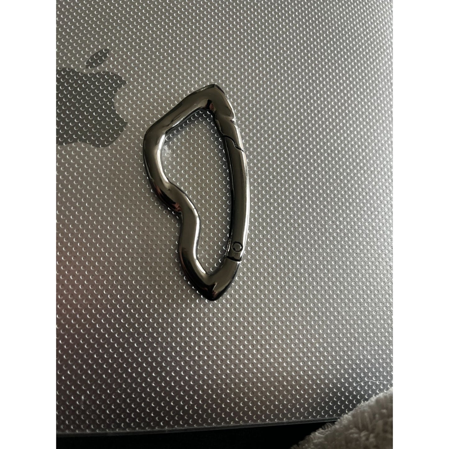 Chrome Metal Carabiner Modern Futuristic Mountaineering Utility Key Hiking Chain