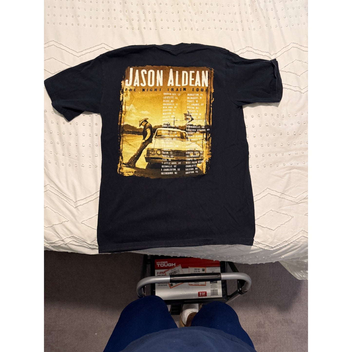 Jason Aldean The Night Train Tour Anvil Black Short Sleeve T-Shirt Size S