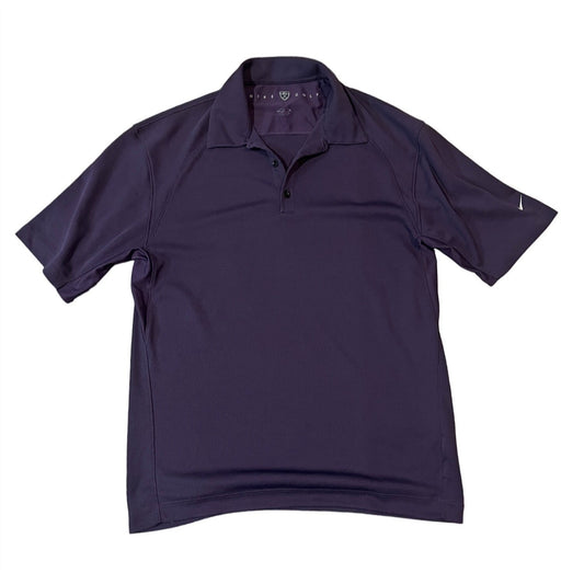 Nike Short Sleeve 1/4 Button Collared Golf Polo Shirt Violet Men's Size L