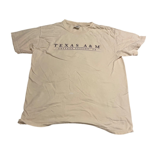 Comfort Colors Texas ATM College Station Short Sleeve Howdy Tee Tan Mens Size L