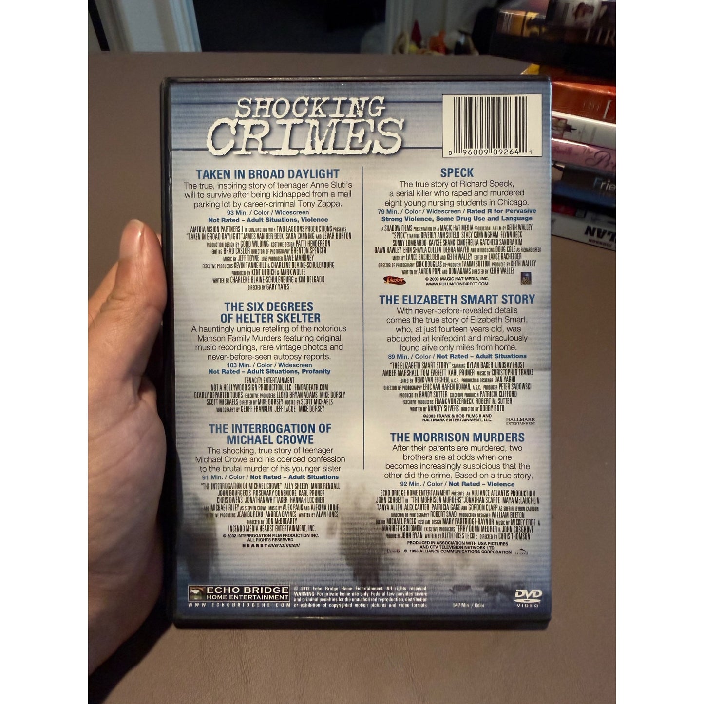Shocking Crimes 2-Disc DVD Set True Crime Elizabeth Smart Story