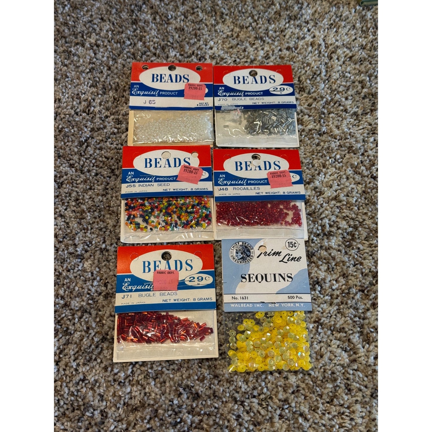 Exquisit Products Lot of 5 Vintage Glass Seed Beads Craft Jewelry Making Mixed