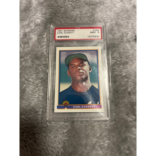 Vintage 1991 Bowman Carl Everett PSA Mint 9 Trading Card