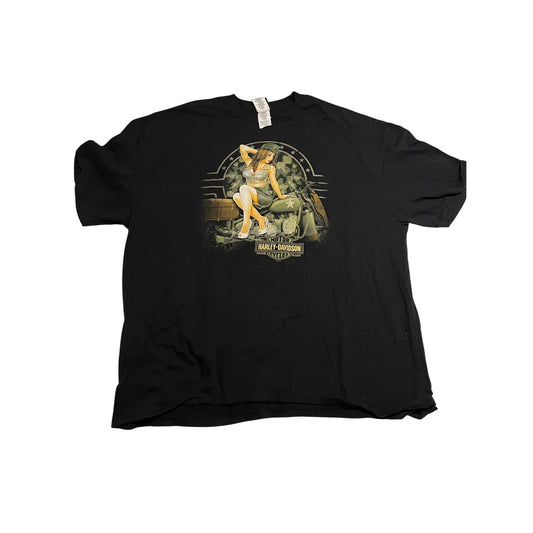 Harley Davidson Motorcycle Louisiana Black Short Sleeve T-shirt Size 4XL