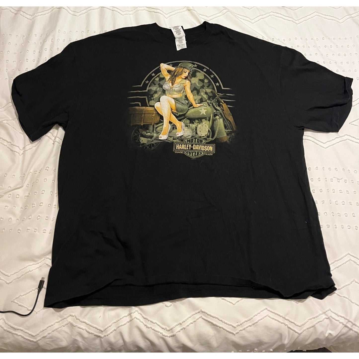 Harley Davidson Motorcycle Louisiana Black Short Sleeve T-shirt Size 4XL