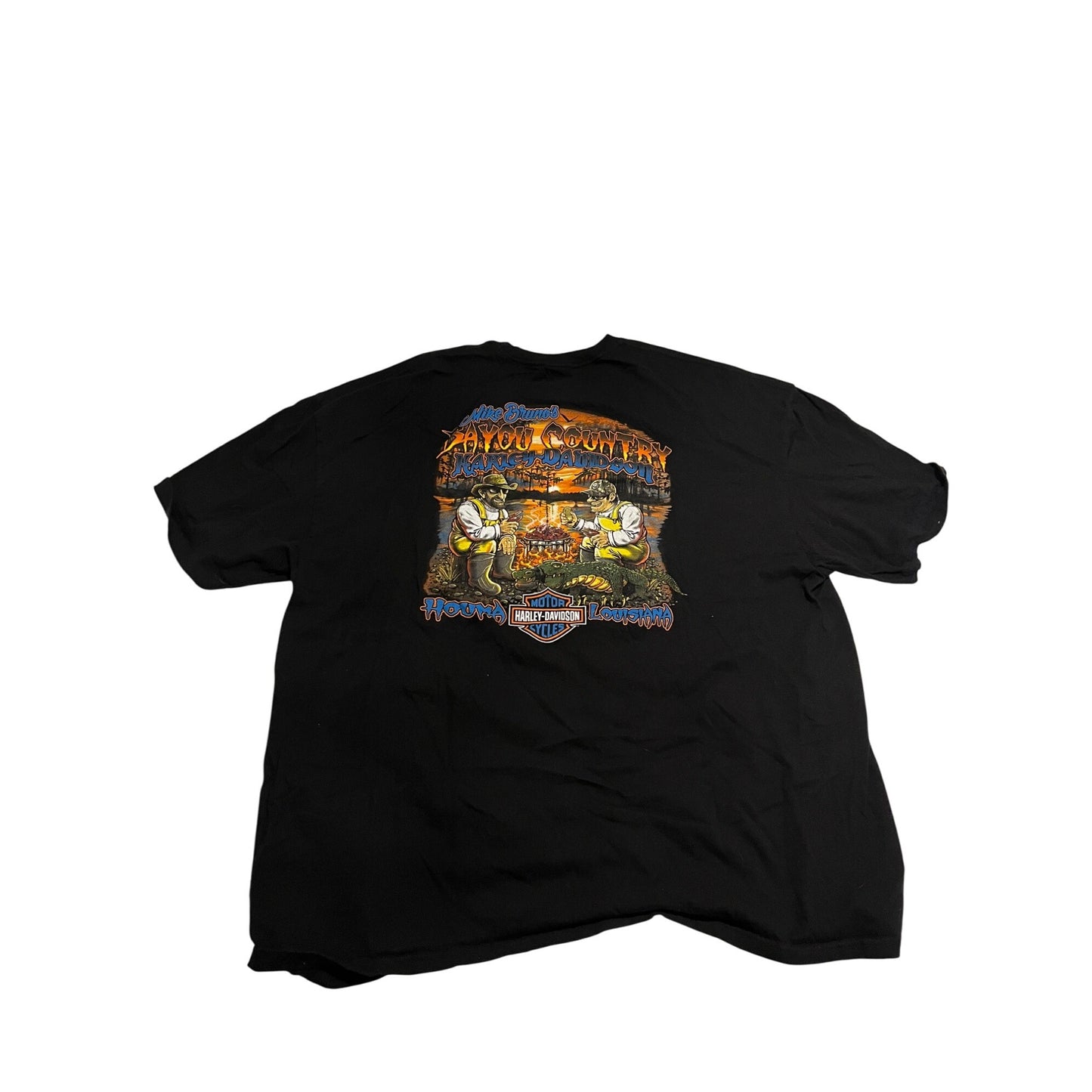 Harley Davidson Motorcycle Louisiana Black Short Sleeve T-shirt Size 4XL
