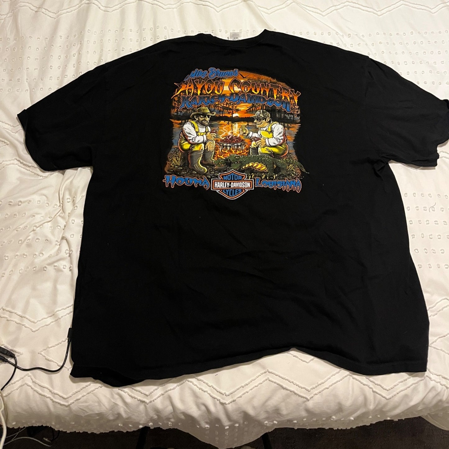 Harley Davidson Motorcycle Louisiana Black Short Sleeve T-shirt Size 4XL