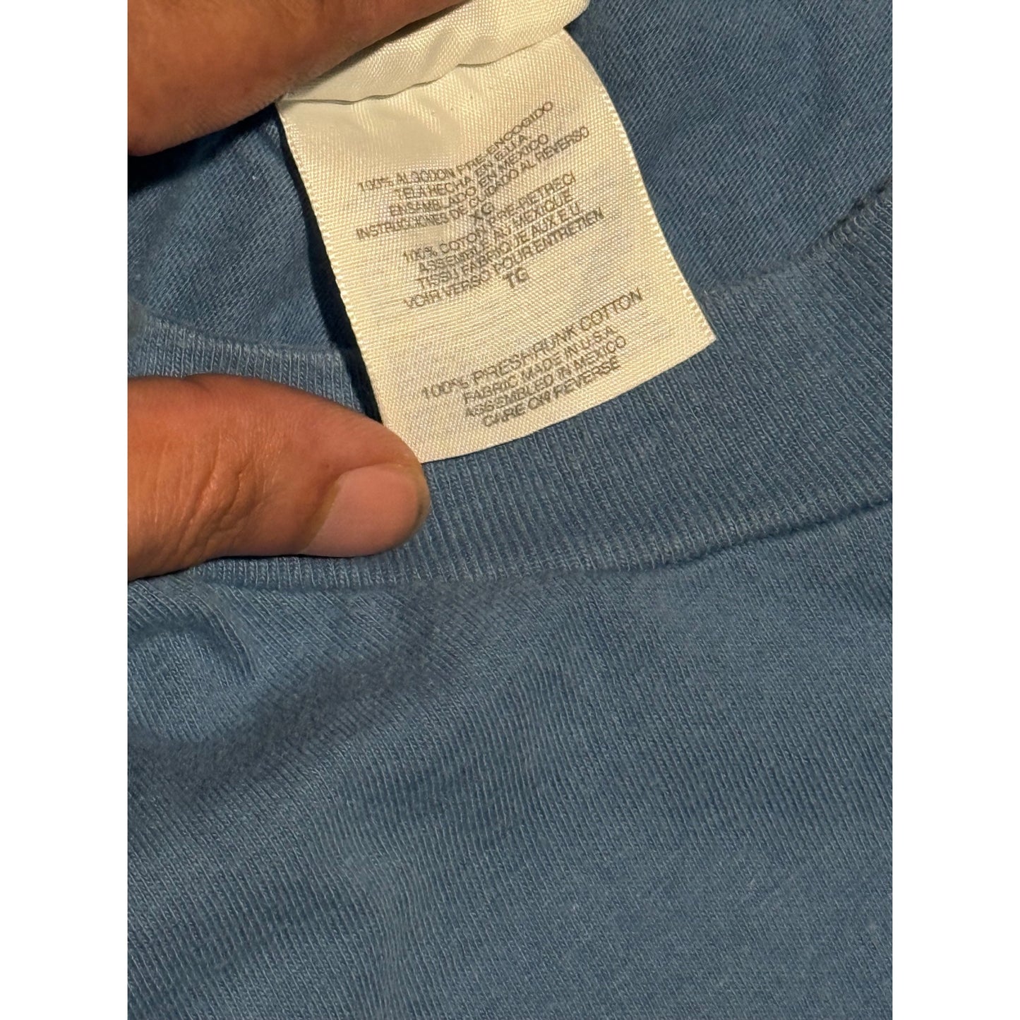 Vintage Hanes Texas Longhorn Skull Graphic T-Shirt Men's XL Blue Western Tee