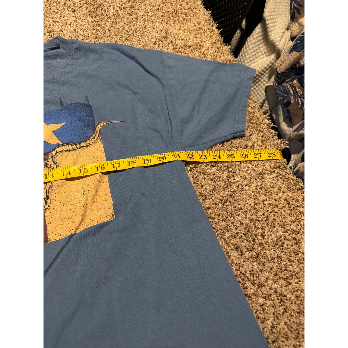 Vintage Hanes Texas Longhorn Skull Graphic T-Shirt Men's XL Blue Western Tee