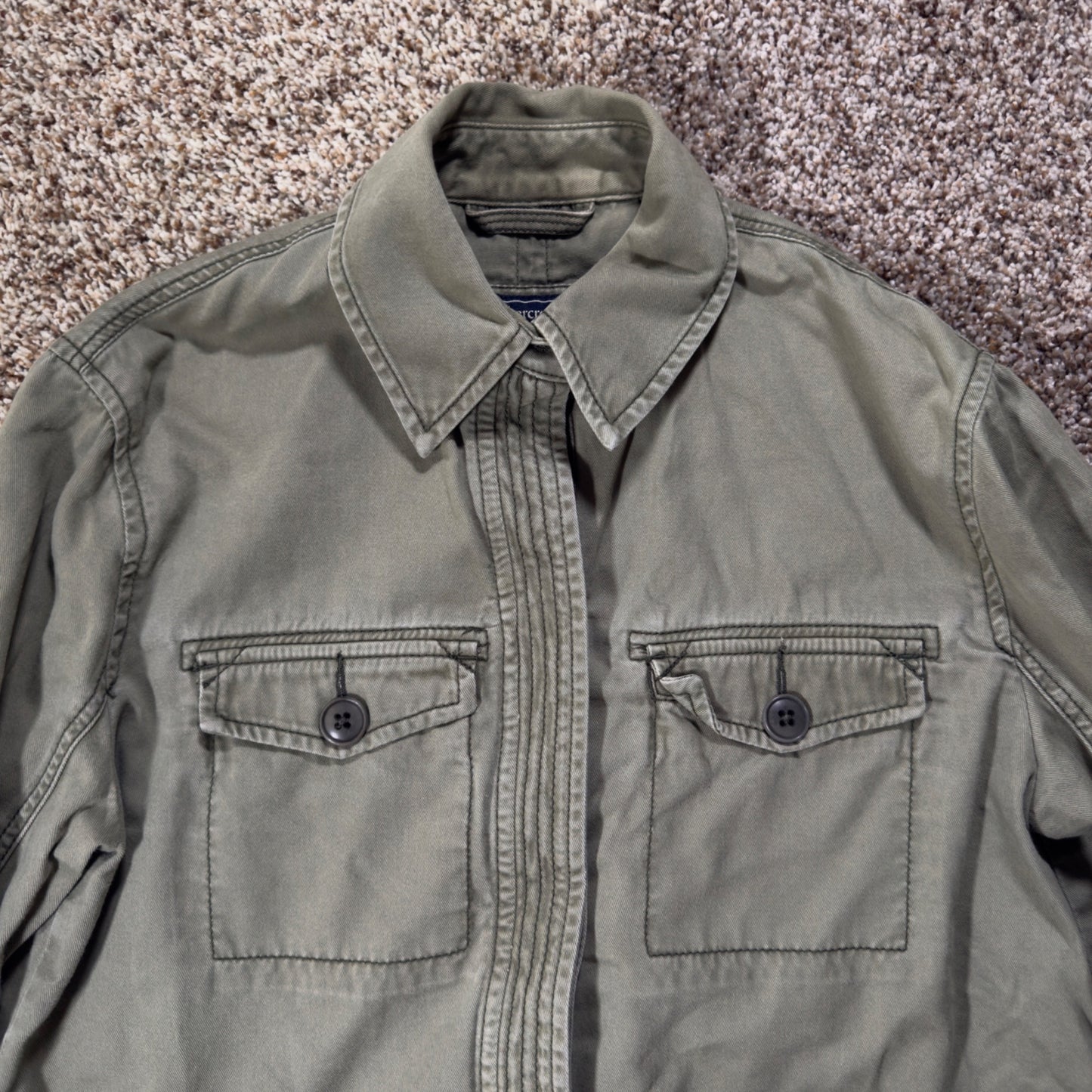 Abercrombie & Fitch Military Field Jacket Women's XS Green Utility Coat