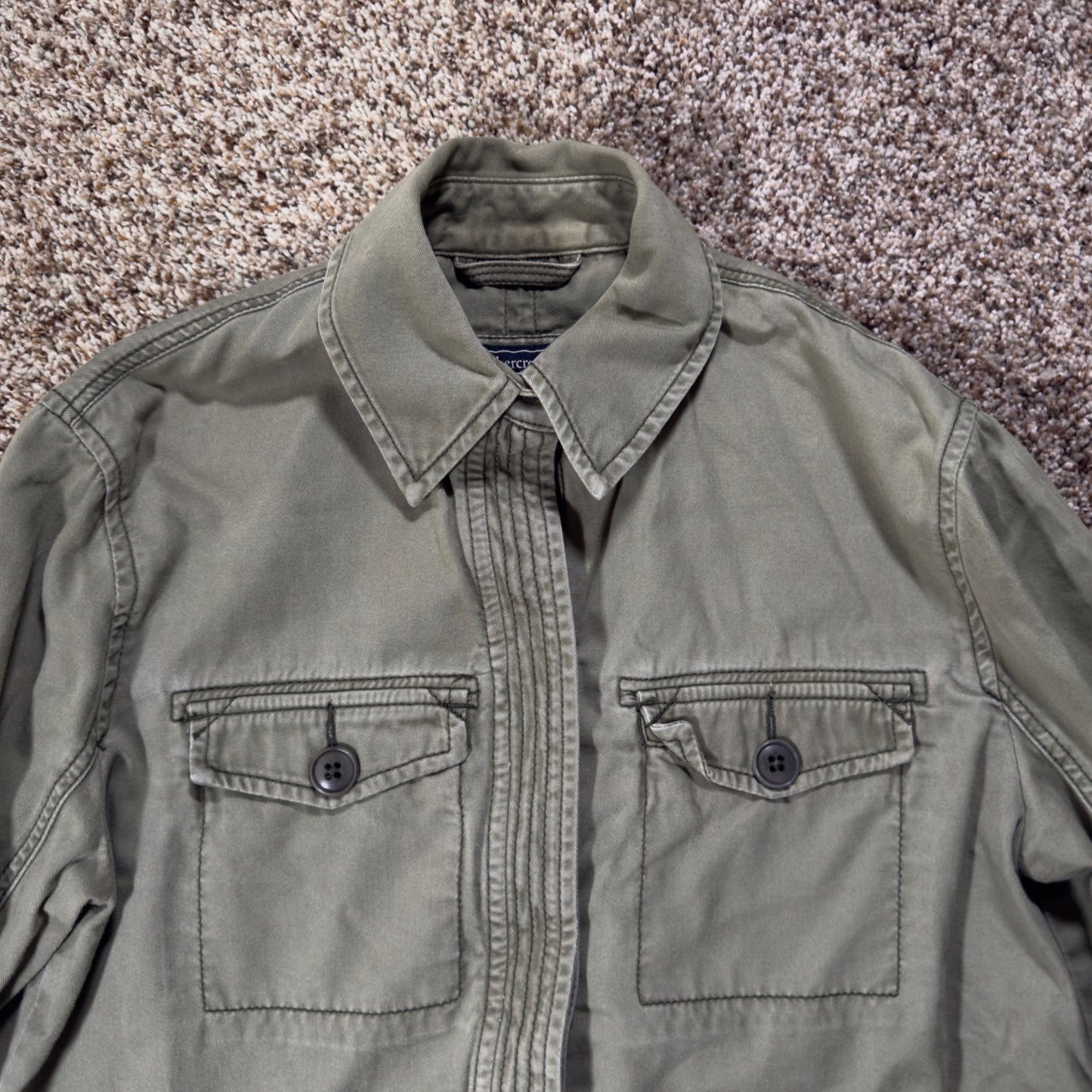 Abercrombie & Fitch Military Field Jacket Women's XS Green Utility Coat