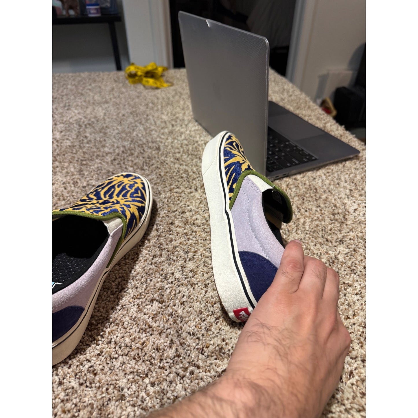 Vans ComfyCush Slip-On Blueprint Bugs Sneakers Women's 9 Suede Canvas Shoes