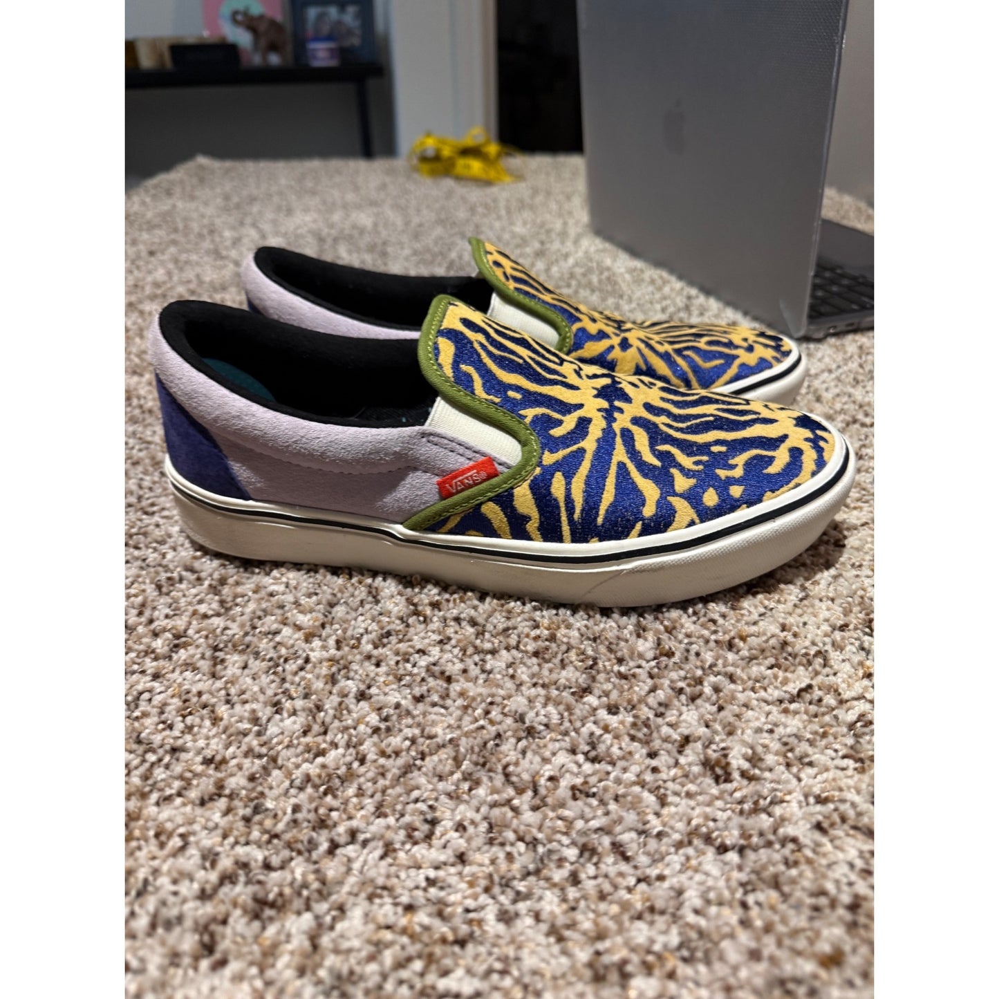 Vans ComfyCush Slip-On Blueprint Bugs Sneakers Women's 9 Suede Canvas Shoes