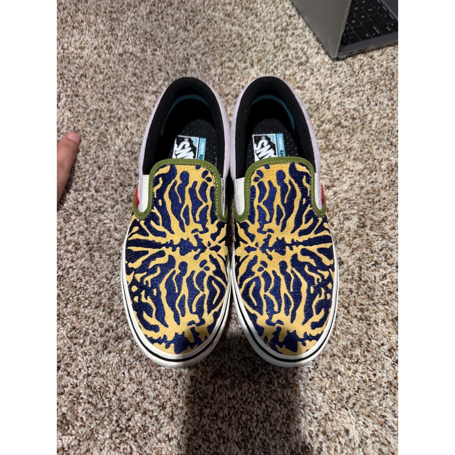 Vans ComfyCush Slip-On Blueprint Bugs Sneakers Women's 9 Suede Canvas Shoes
