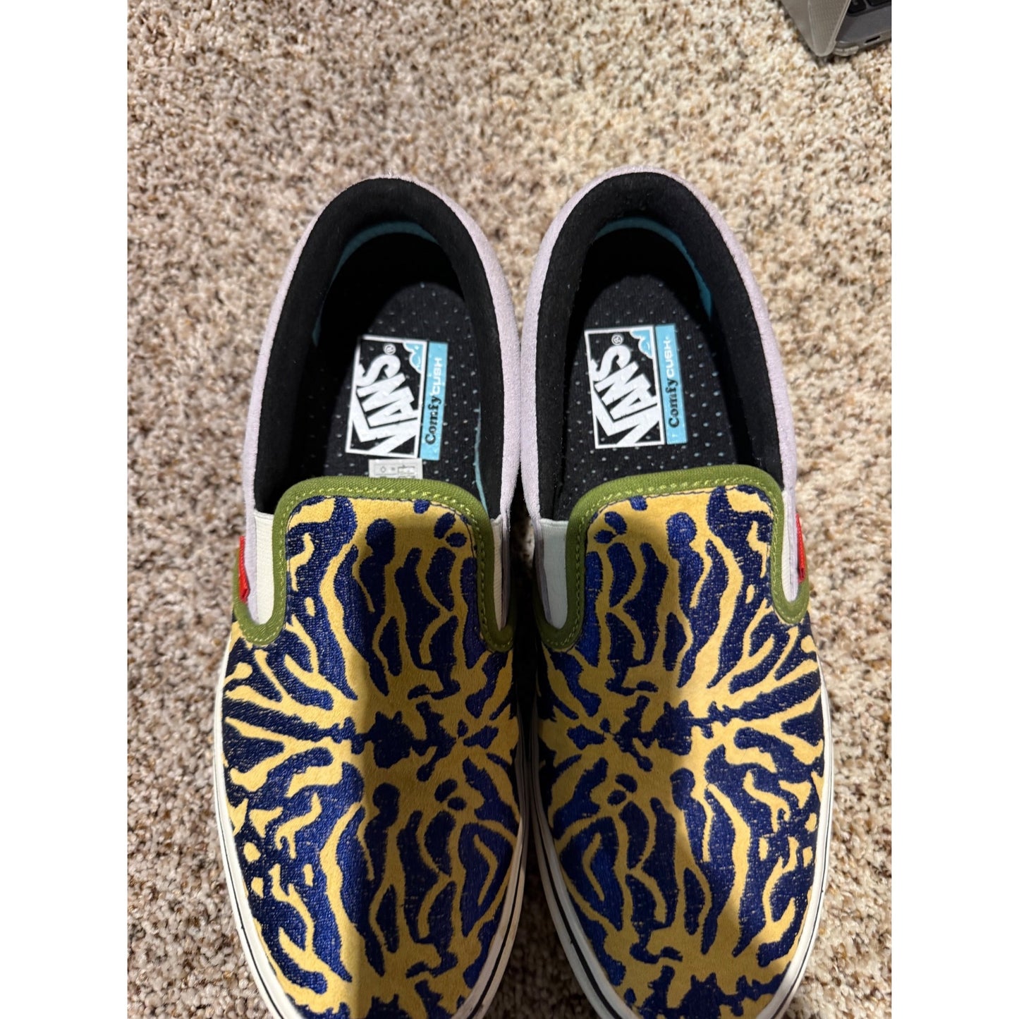 Vans ComfyCush Slip-On Blueprint Bugs Sneakers Women's 9 Suede Canvas Shoes