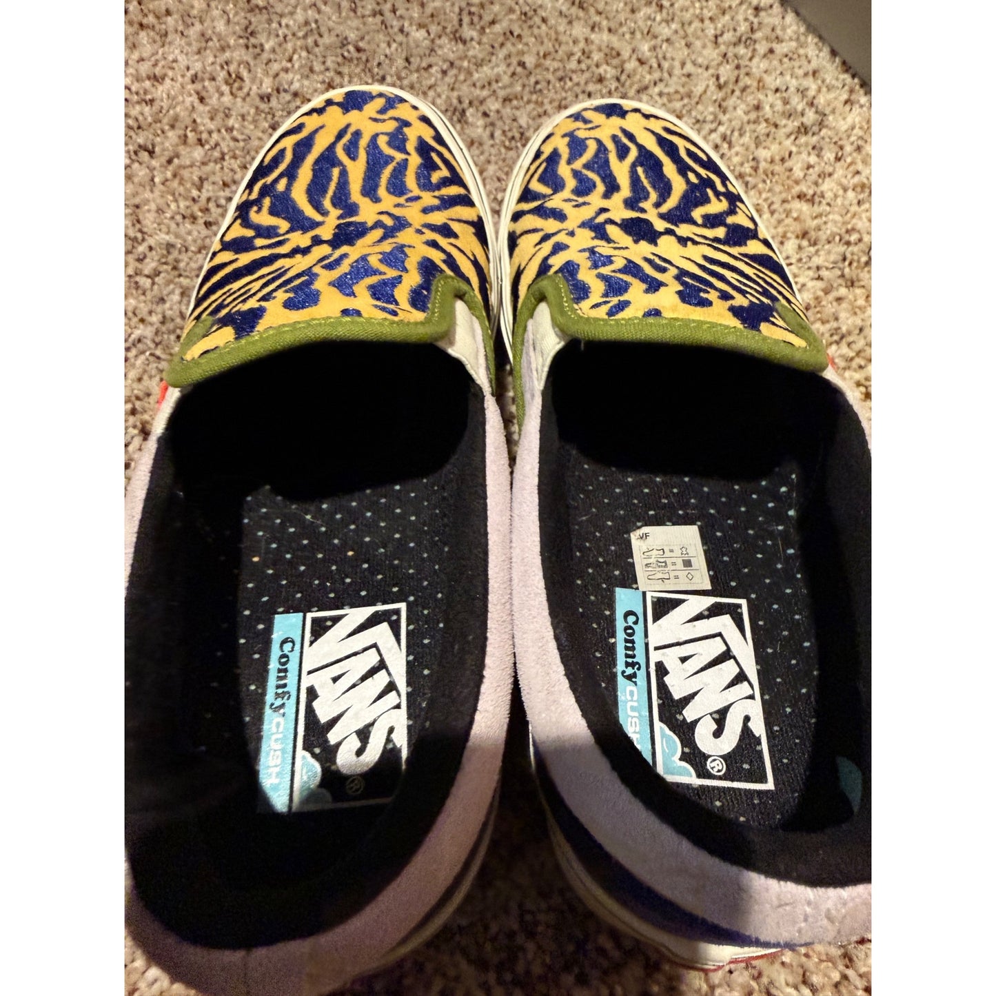 Vans ComfyCush Slip-On Blueprint Bugs Sneakers Women's 9 Suede Canvas Shoes