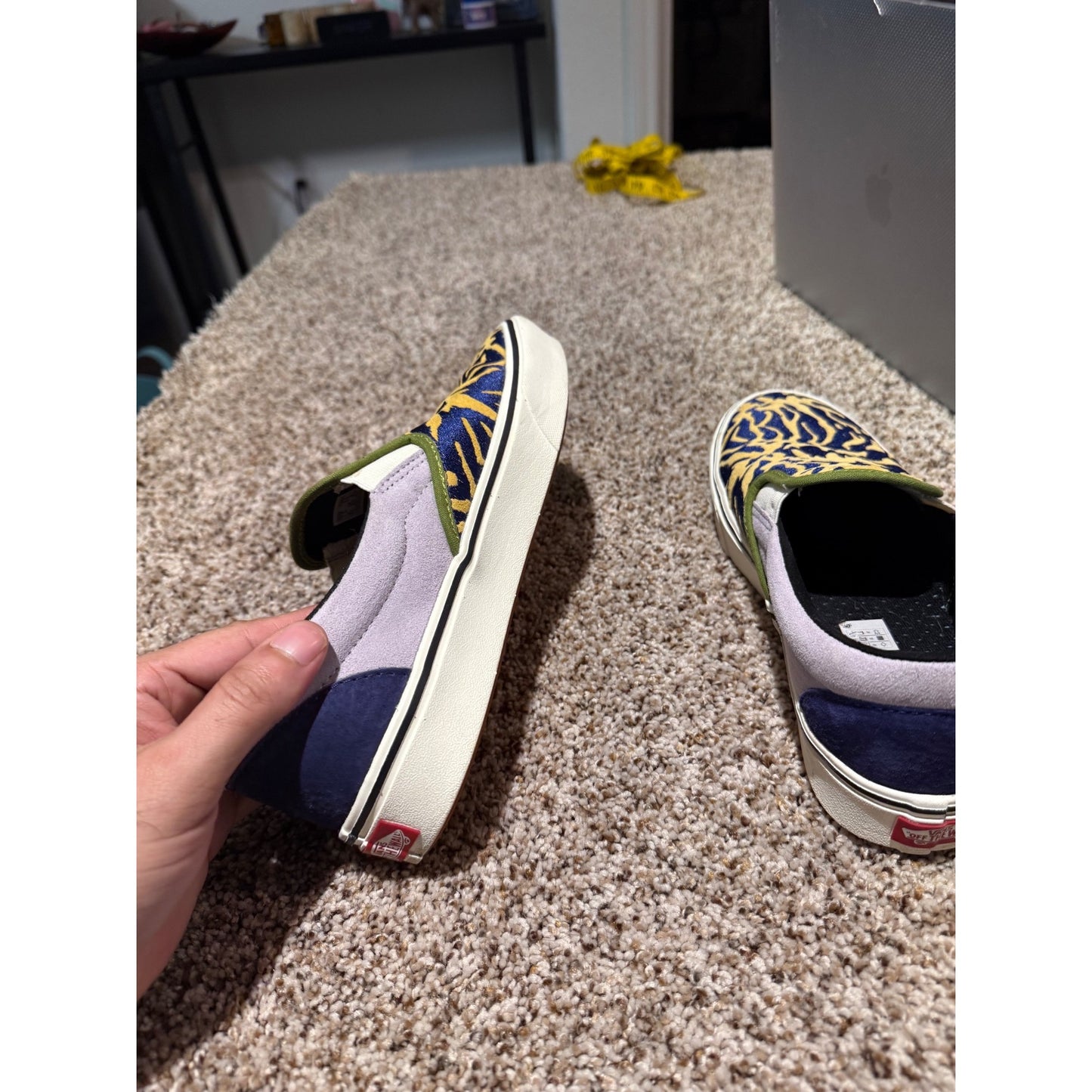 Vans ComfyCush Slip-On Blueprint Bugs Sneakers Women's 9 Suede Canvas Shoes