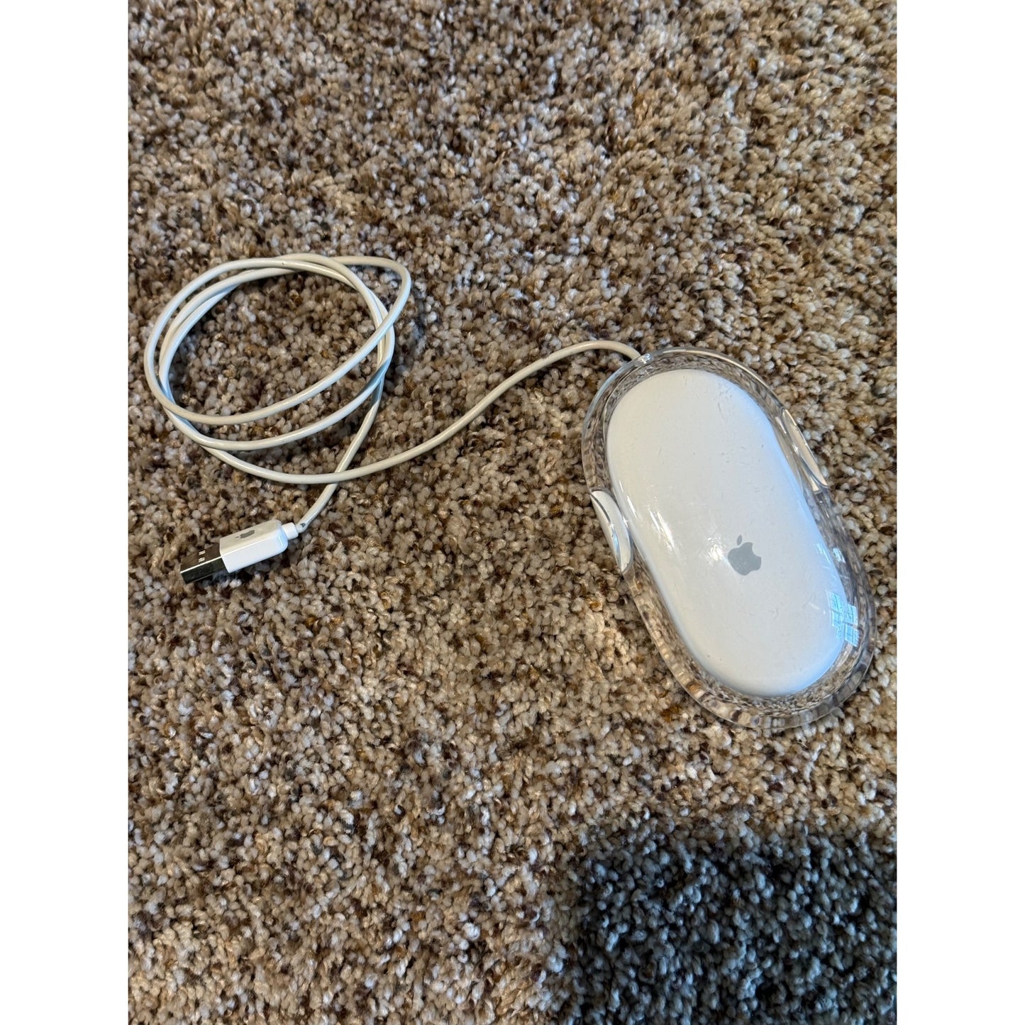 Vintage Apple Pro Mouse M5769 USB Wired Optical Clear White Mac Computer Mouse
