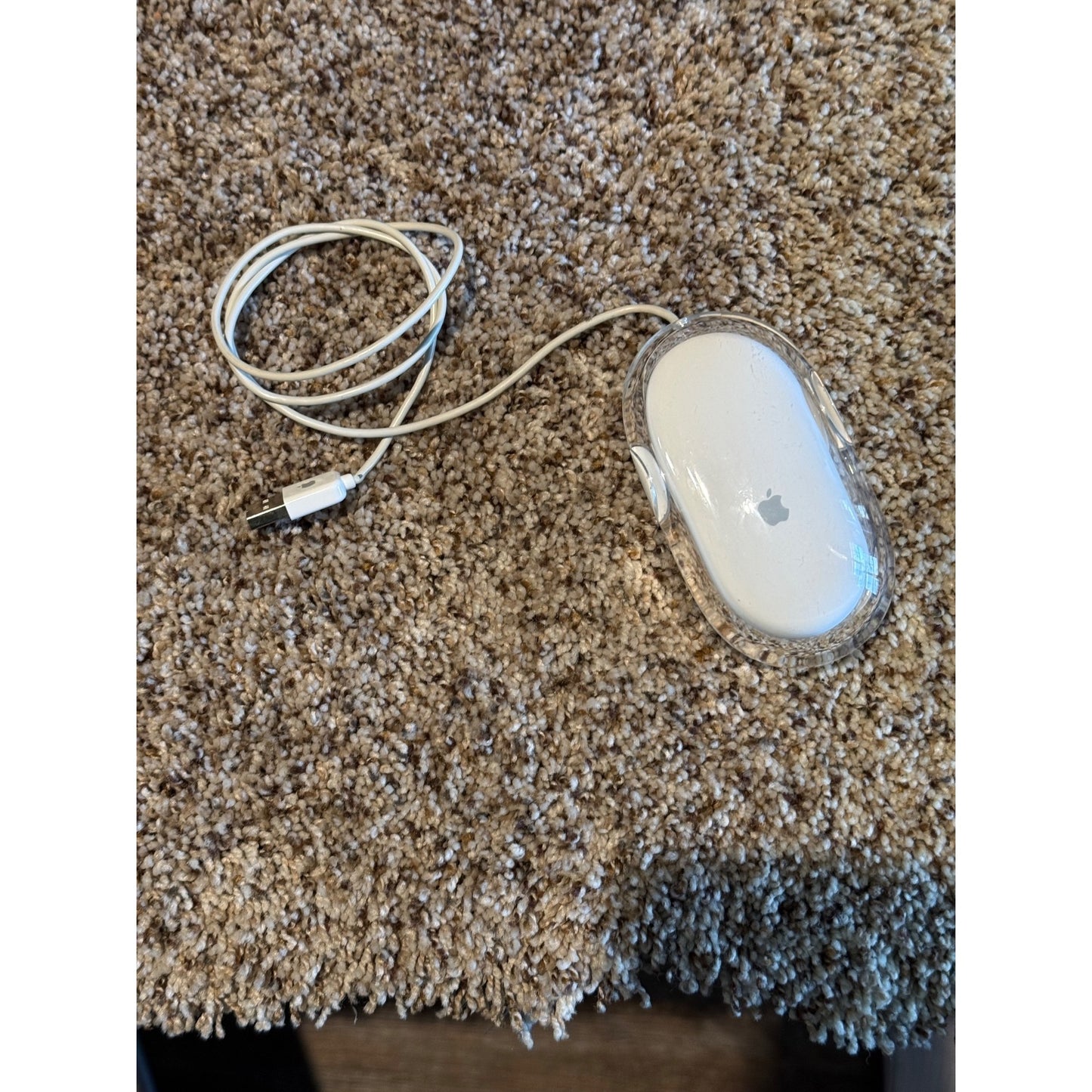 Vintage Apple Pro Mouse M5769 USB Wired Optical Clear White Mac Computer Mouse