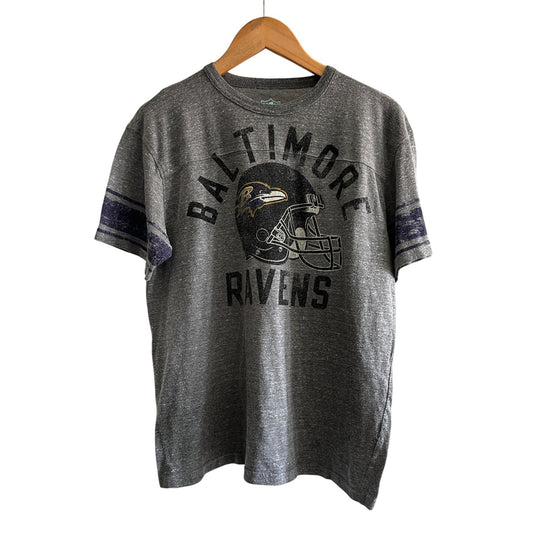 NFL Baltimore Ravens Modern Graphic Crew Short Sleeve T-Shirt Gray Womens Size M