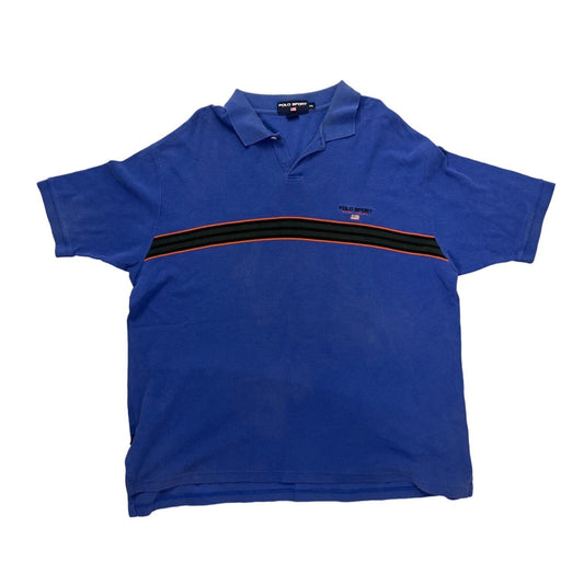 Vintage 90s POLO Ralph Lauren Y2K Heritage Sport Polo Shirt Blue Men's Size XXL