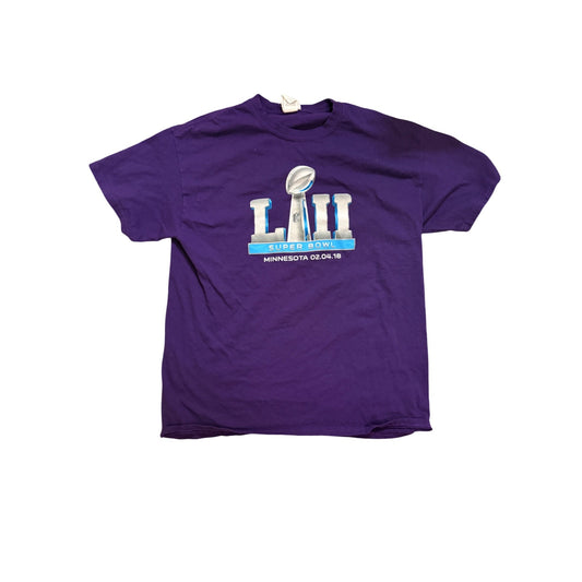 Majestic Super Bowl LII 52 Minnesota 2018 T-Shirt Tee Purple Size L