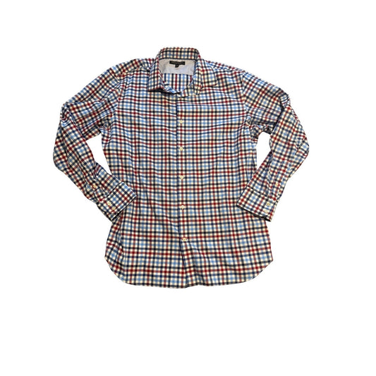 Banana Republic Slim Fit Non-Iron Mens Plaid Checker Button Down Shirt Size XL